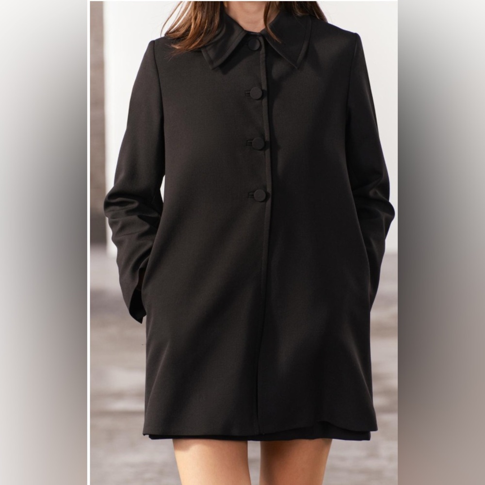 ZARA wool blend frock coat size large